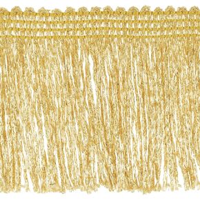 2" Glitter Chainette Fringe Trim, Polyester-Made Decorative Fringe Trim, for Costumes, Home Decor, and Festive Items, Durable Fringes, 5-Yard Cut, Metallic Gold