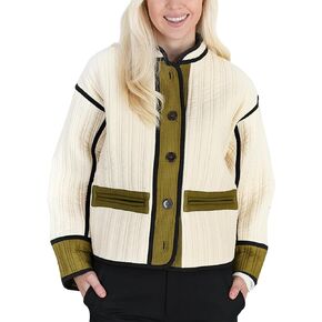Quilted Jackets for Womens Fall Fashion 2024 Lightweight Puffer Outfits Long Sleeve Button Down Coats