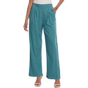 Women's Summer Pull on Soft Pants Back Elastic Waist Ankle Length Slacks