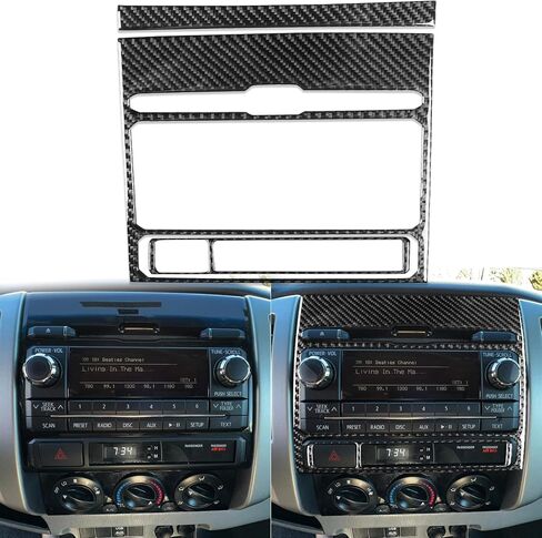 غطاء لاصق للوحة مكبر صوت باب تلقائي متوافق مع Toyota Tacoma 2005 2006 2007 2008 2009 2010 2011 2012 2013 2014 2015 ملحقات ملصقات داخلية من ألياف الكربون الحقيقية باللون الأسود in Saudi Arabia