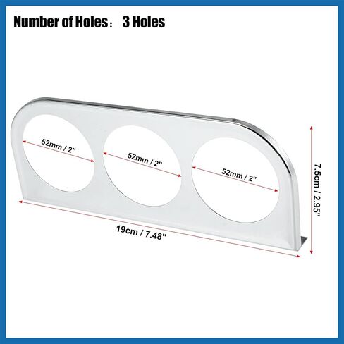 52mm 2" Triple Hole 3 Holes Metal Universal Console Dashboard Gauge Holder Dash Gauge Car Meter Mount Instrument Panel Shell Bracket Silver Tone Item Replacement in Saudi Arabia
