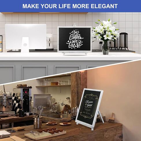 12" x 16" Double Sided Chalk Board with Stand, Felt Letter Board Sign Wooden Frame Chalkboard Easel Food Menu Message Word Announcement Board, Blackboard for Cafe Wedding Party Shop Restaurants in Saudi Arabia