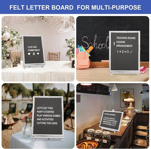 12" x 16" Double Sided Chalk Board with Stand, Felt Letter Board Sign Wooden Frame Chalkboard Easel Food Menu Message Word Announcement Board, Blackboard for Cafe Wedding Party Shop Restaurants in Saudi Arabia