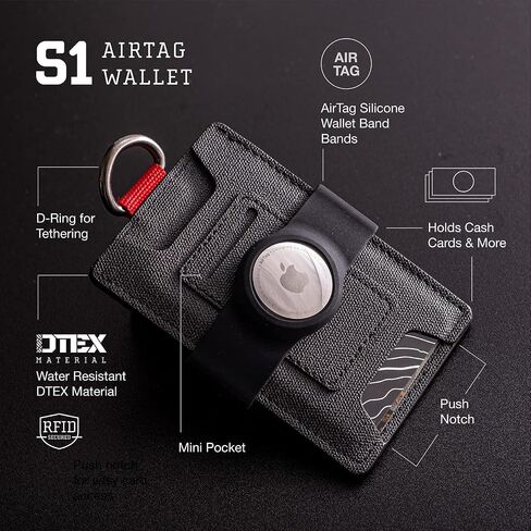 محفظة Dango Slim Minimalist للرجال - حجب RFID - مادة Dtex متينة مقاومة للماء، أسود in Saudi Arabia