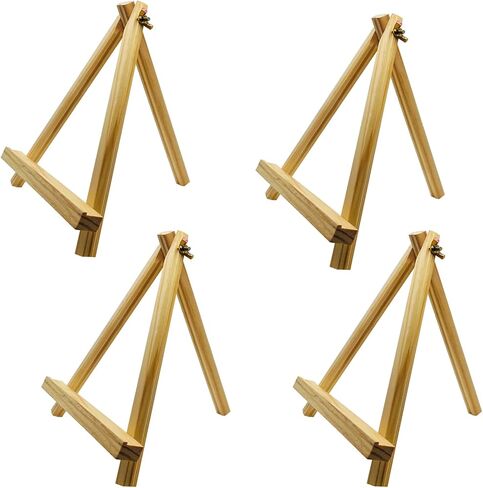 4 Pcs 9.4 Inch Mini Wood Easel, Tabletop Easel Stand for Painting, Canvases, Art, and Crafts in Saudi Arabia