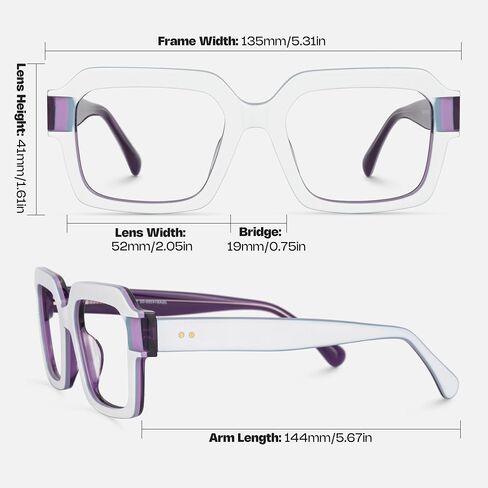 Zeelool Square Blue Light Blocking Glasses for Men, Glasses Frames Eyewear with Clear Lenses & Spring Hinges ZJGA914355 in Saudi Arabia