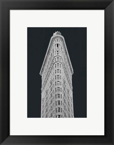 Flatiron Building on Black by Wild Apple Portfolio Laminated Art Print, 19 x 28 inches in Saudi Arabia
