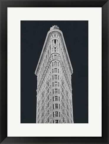 Flatiron Building on Black by Wild Apple Portfolio Laminated Art Print, 19 x 28 inches in Saudi Arabia