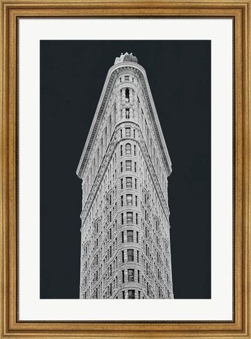 Flatiron Building on Black by Wild Apple Portfolio Laminated Art Print, 19 x 28 inches in Saudi Arabia