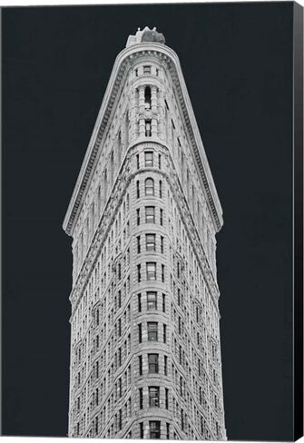 Flatiron Building on Black by Wild Apple Portfolio Laminated Art Print, 19 x 28 inches in Saudi Arabia