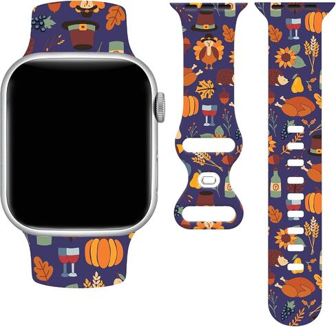 Thanksgiving Watch Band Compatible With Apple Watch 38mm 40mm 41mm 42mm 44mm 45mm 49mm, Wristband Replacement For Iwatch All Series in Saudi Arabia