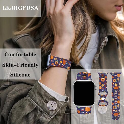 Thanksgiving Watch Band Compatible With Apple Watch 38mm 40mm 41mm 42mm 44mm 45mm 49mm, Wristband Replacement For Iwatch All Series in Saudi Arabia