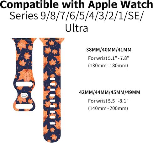 Thanksgiving Watch Band Compatible With Apple Watch 38mm 40mm 41mm 42mm 44mm 45mm 49mm, Wristband Replacement For Iwatch All Series in Saudi Arabia