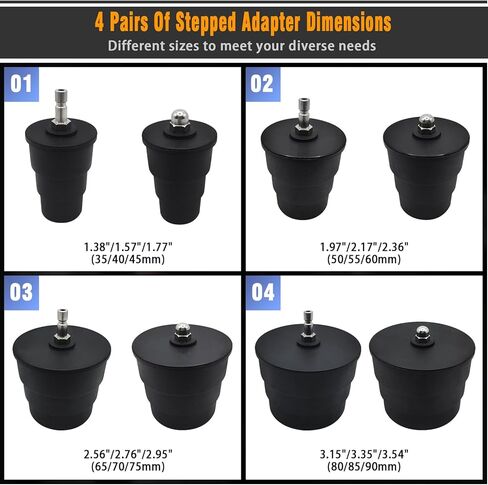 Turbo System Leakage Tester Kit, 12 Pcs Turbocharger Turbo Boost Leak Tester Set with 4 Pairs of Stepped Adapters 1-3/8" to 3-1/2", Turbo Pressure Cooling System Detector for Most Vehicles in Kuwait