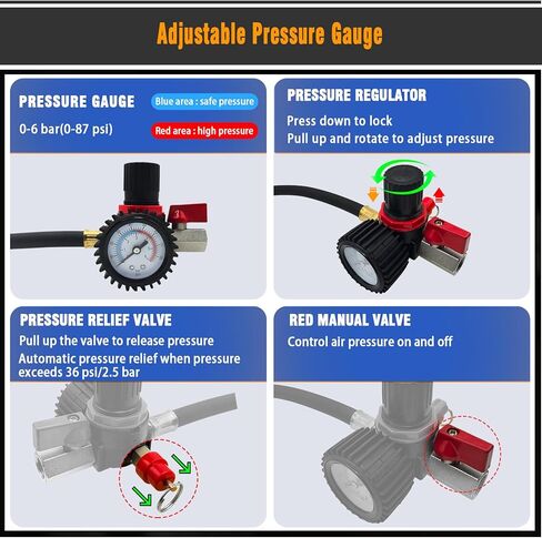Turbo System Leakage Tester Kit, 12 Pcs Turbocharger Turbo Boost Leak Tester Set with 4 Pairs of Stepped Adapters 1-3/8" to 3-1/2", Turbo Pressure Cooling System Detector for Most Vehicles in Kuwait