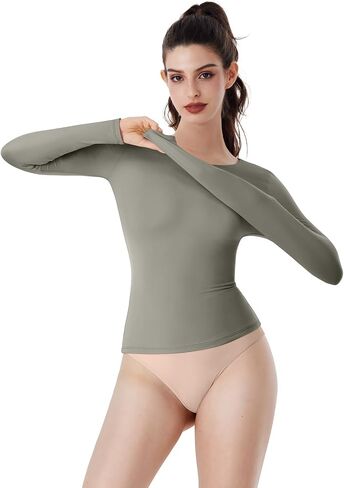 REORIA Long Sleeve Shirts for Women 2024 Fall Fashion Round Neck Basics Y2K Tops Layering Slim Fitted Top in Saudi Arabia