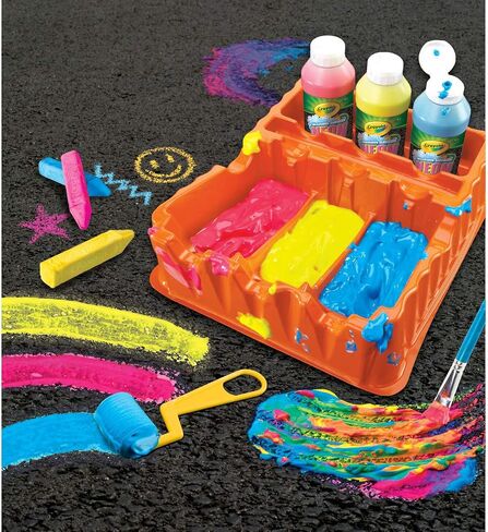 Crayola; Washable Neon Sidewalk Paint; Outdoor Art Tools; 3 Neon Paint Colors, Paint Brush, Roller and 3 Sidewalk Chalk Sticks in Saudi Arabia
