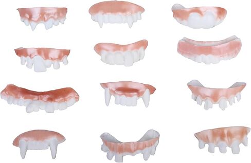 SandT Collection 12 Pieces Ugly Gag Teeth Costume Fake Denture Halloween Costume in Saudi Arabia