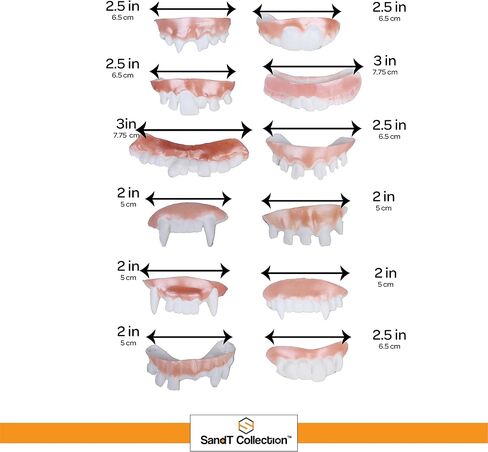 SandT Collection 12 Pieces Ugly Gag Teeth Costume Fake Denture Halloween Costume in Saudi Arabia
