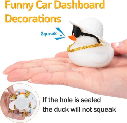 wonuu Pink Cute Car Accessories for Women interior, Rubber Duck, Car Decor Dashboard Decorations Rubber Ducky Pearl Neacklace Car Ducks Rubber Duckies, BG-whiteduck-footballhat-pearl in Saudi Arabia