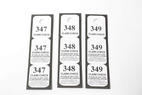 Coat Check Tickets - Black | 3 Part Claim Checks | 1000 Count in Saudi Arabia