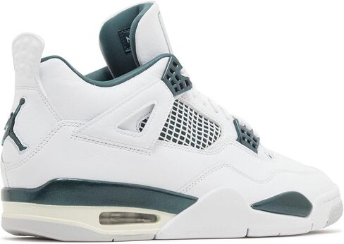 Nike Air Jordan 4 Retro Mens Sneaker, White/Oxidized Green/White/Neutral Grey, Size 5 in Saudi Arabia