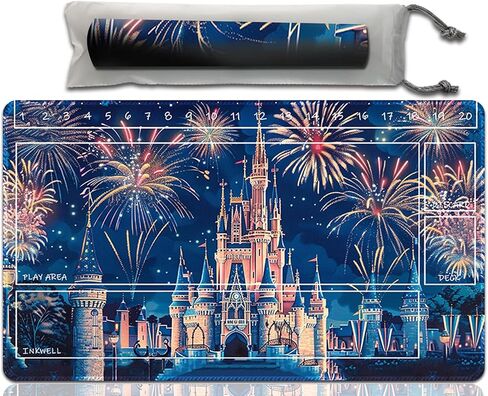 Anold Premium Playmat Compatible Lorcana and TCG, 24X14 in Size, Board Game Playmat, Non-Slip Rubber Game Mat with Zones and Free Storage Bag（D2） (D19 with zones) in Saudi Arabia