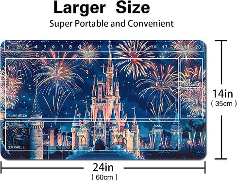 Anold Premium Playmat Compatible Lorcana and TCG, 24X14 in Size, Board Game Playmat, Non-Slip Rubber Game Mat with Zones and Free Storage Bag（D2） (D19 with zones) in Saudi Arabia