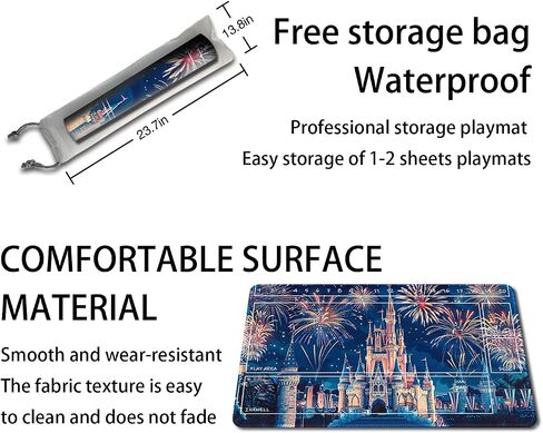 Anold Premium Playmat Compatible Lorcana and TCG, 24X14 in Size, Board Game Playmat, Non-Slip Rubber Game Mat with Zones and Free Storage Bag（D2） (D19 with zones) in Saudi Arabia
