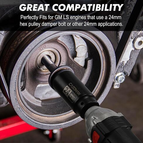 CASOMAN 1/2"Drive 19mm Crank Bolt Socket for Honda, Harmonic Balancer Socket, 3 Times Momentum Power of Standard Impact Sockets, CR-MO in Kuwait