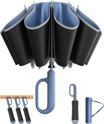 Large UV Protection Travel Inverted Umbrella Compact Windproof for Rain and Sun UPF 50+ Oversized Easy Auto Open Close Umbrella,Strongest Windproof Travel Umbrella With Loop Handle, Fits Car & Backpack in Saudi Arabia