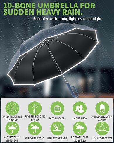 Large UV Protection Travel Inverted Umbrella Compact Windproof for Rain and Sun UPF 50+ Oversized Easy Auto Open Close Umbrella,Strongest Windproof Travel Umbrella With Loop Handle, Fits Car & Backpack in Saudi Arabia