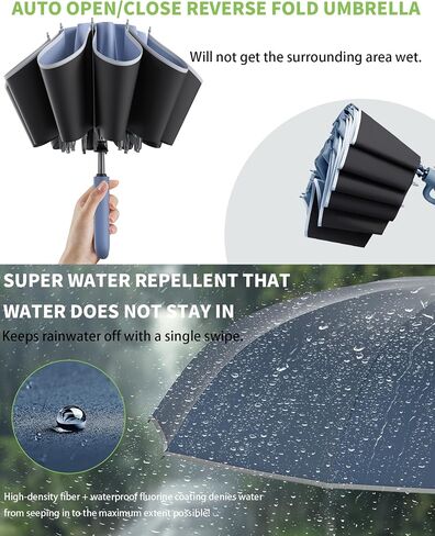 Large UV Protection Travel Inverted Umbrella Compact Windproof for Rain and Sun UPF 50+ Oversized Easy Auto Open Close Umbrella,Strongest Windproof Travel Umbrella With Loop Handle, Fits Car & Backpack in Saudi Arabia