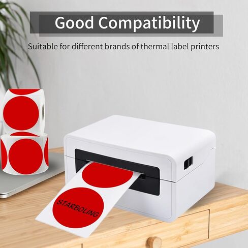 Thermal Labels,2 Inch Kraft Paper Color Round Thermal Printer Stickers,Self-Adhesive Round Direct Thermal Labels,Thermal Stickers for DIY Logo Design,Name Tag (500/Roll） in Kuwait