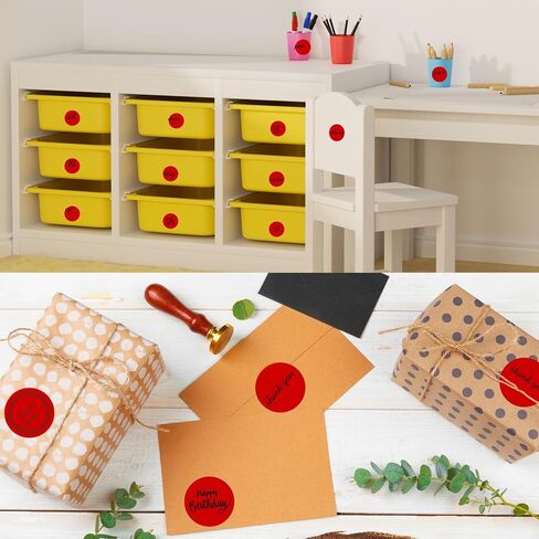 Thermal Labels,2 Inch Kraft Paper Color Round Thermal Printer Stickers,Self-Adhesive Round Direct Thermal Labels,Thermal Stickers for DIY Logo Design,Name Tag (500/Roll） in Kuwait