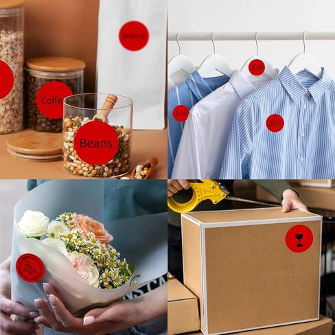 Thermal Labels,2 Inch Kraft Paper Color Round Thermal Printer Stickers,Self-Adhesive Round Direct Thermal Labels,Thermal Stickers for DIY Logo Design,Name Tag (500/Roll） in Kuwait