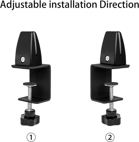 6-Pack Sneeze Guard Clamps for 1/8" to 1" Thick Panels, Adjustable Desk Partition Clips, Desk Privacy Panel Clips for Office and Home Use, Black in Saudi Arabia