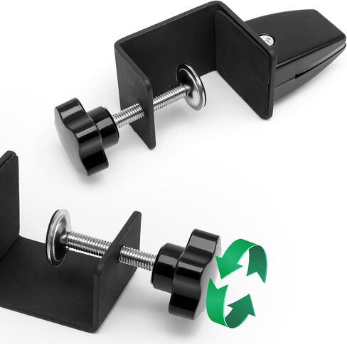 6-Pack Sneeze Guard Clamps for 1/8" to 1" Thick Panels, Adjustable Desk Partition Clips, Desk Privacy Panel Clips for Office and Home Use, Black in Saudi Arabia