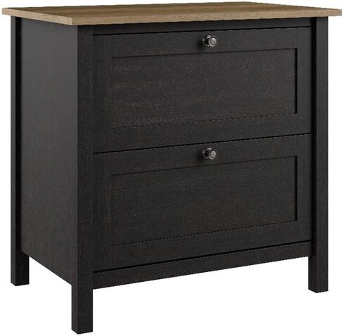 Bush Furniture Mayfield 2 Drawer Lateral File Cabinet in Vintage Black and Reclaimed Pine | Storage for Home Office Workspace in Saudi Arabia