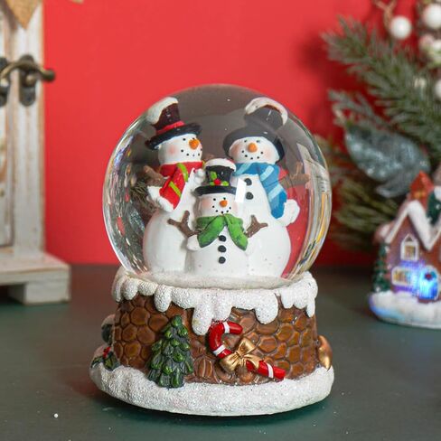 Snow Globe Christmas Water Globe Christmas Decoration Music Crystal Ball Snow Globes with Snowflakes 100mm,Santa in Kuwait