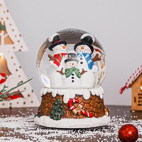 Snow Globe Christmas Water Globe Christmas Decoration Music Crystal Ball Snow Globes with Snowflakes 100mm,Santa in Kuwait