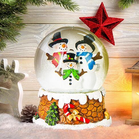 Snow Globe Christmas Water Globe Christmas Decoration Music Crystal Ball Snow Globes with Snowflakes 100mm,Santa in Kuwait