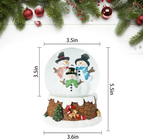 Snow Globe Christmas Water Globe Christmas Decoration Music Crystal Ball Snow Globes with Snowflakes 100mm,Santa in Kuwait