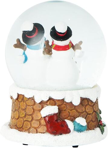 Snow Globe Christmas Water Globe Christmas Decoration Music Crystal Ball Snow Globes with Snowflakes 100mm,Santa in Kuwait