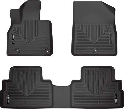 Husky Liners Weatherbeater Floor Mats | Fits 2020-2024 Kia Telluride | Front & 2nd Row, 3-pc Black - 95691 in Saudi Arabia