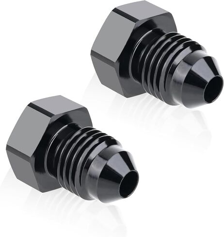 4AN Male Flare Blanking Plug Fitting Adapter Hex Head Plug，7/16-20 UNF Black Aluminum Anodized（ Pack of 1）. in Saudi Arabia