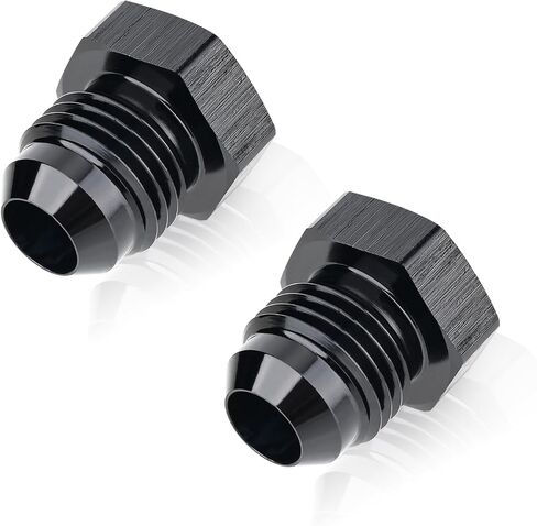4AN Male Flare Blanking Plug Fitting Adapter Hex Head Plug，7/16-20 UNF Black Aluminum Anodized（ Pack of 1）. in Saudi Arabia