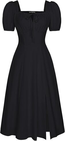 Scarlet Darkness Renaissance Dress for Women Milkmaid Corset Dresses with Slit in Saudi Arabia