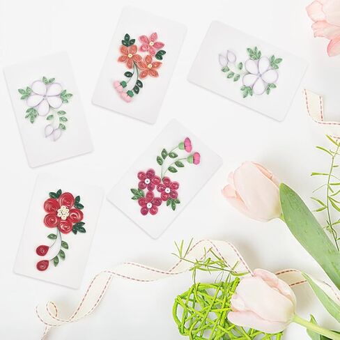 WEBEEDY 20 Sets DIY Quilling Card Kit with Instruction Flowers Greeting Card Making Kit 36 Colors Strips DIY Paper Quilling Kit for Birthday,Holiday,Valentine's Day,Anniversary,Wedding Party Gift in Saudi Arabia