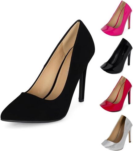 Chariot & Co: Mall- Womens Closed Toe High Heels Dress Pointed Toe Wedding Stiletto Pump Shoes - 4" Heel in Kuwait